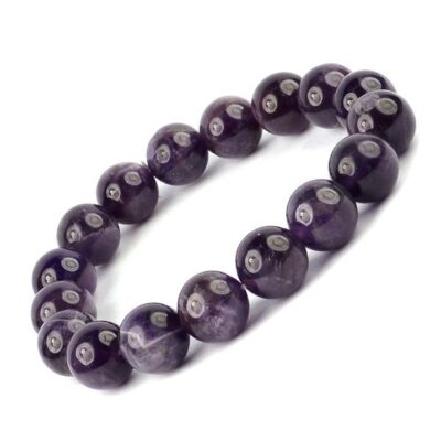 Amethyst 12 mm Round Bead Bracelet