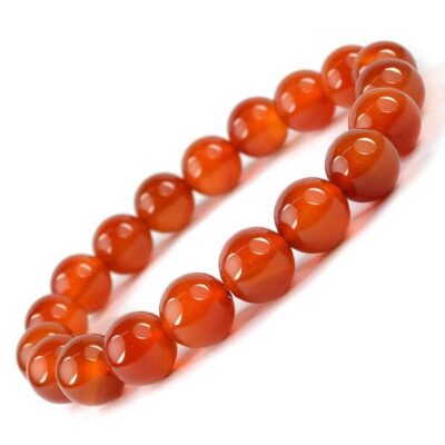 Red Onyx 8 mm Round Bead Bracelet