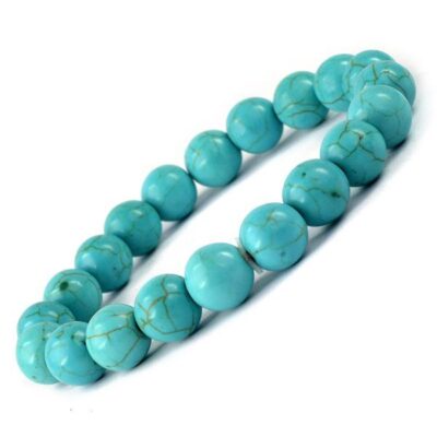 Turquoise 8 mm Round Bead Bracelet